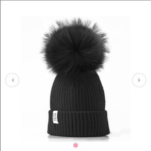 Velvet Caviar black pom beanie